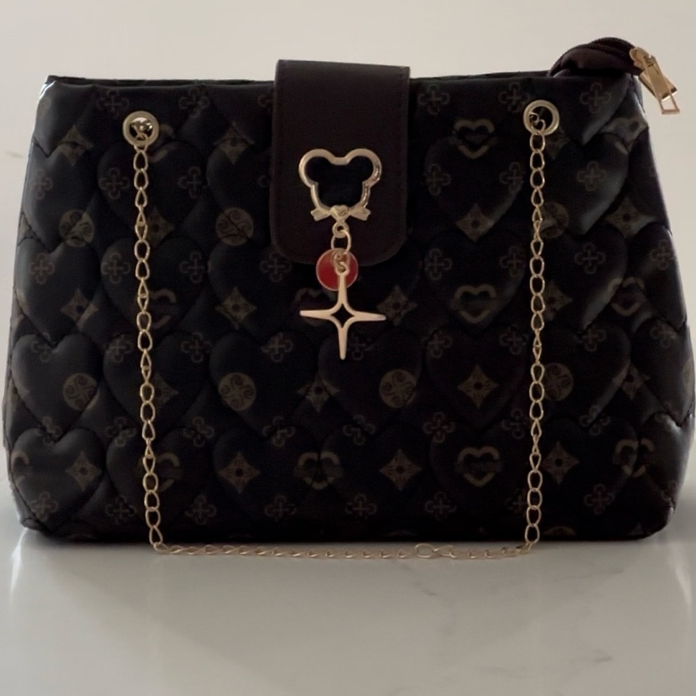 NWOT Brown Shoulder Bag w/ Mickey Pendant